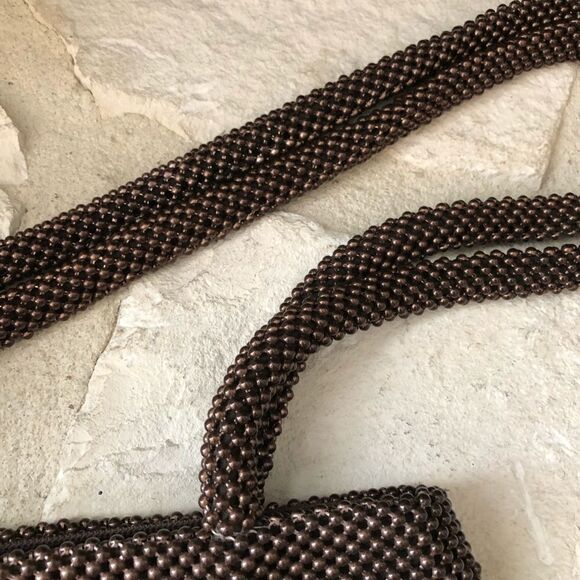 Marlo beaded brown shoulder purse - Picture 2 of 7